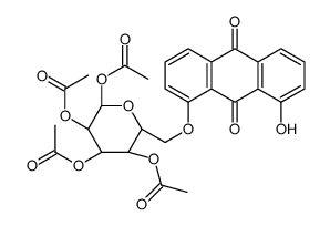 8-Hydroxy-1-(2-O,3-O,4-O,6-O-tetraacetyl-β-D-glucopyranosyloxy)-9,10-anthracenedione结构式