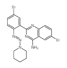 4-Quinazolinamine,6-bromo-2-[5-bromo-2-[2-(1-piperidinyl)diazenyl]phenyl]- Structure