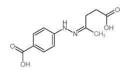 4-((2Z)-2-(4-carboxybutan-2-ylidene)hydrazinyl)benzoic acid结构式