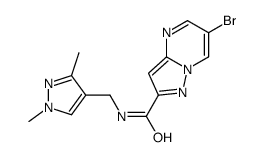 6-bromo-N-[(1,3-dimethylpyrazol-4-yl)methyl]pyrazolo[1,5-a]pyrimidine-2-carboxamide Structure