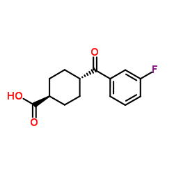 trans-4-(3-Fluorobenzoyl)cyclohexanecarboxylic acid structure