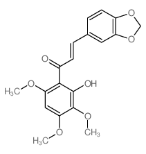 (E)-3-benzo[1,3]dioxol-5-yl-1-(2-hydroxy-3,4,6-trimethoxy-phenyl)prop-2-en-1-one结构式