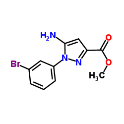 Methyl 5-amino-1-(3-bromophenyl)-1H-pyrazole-3-carboxylate结构式