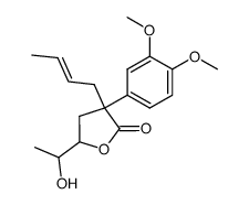 (E)-3-(but-2-en-1-yl)-3-(3,4-dimethoxyphenyl)-5-(1-hydroxyethyl)dihydrofuran-2(3H)-one Structure