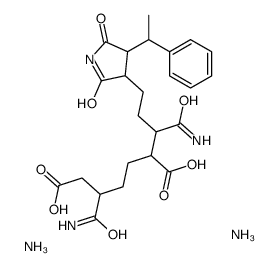 diazanium 5-carbamoyl-2-[1-carbamoyl-3-[2,5-dioxo-4-(1-phenylethyl)pyrrolidin-3-yl]propyl]heptanedioate picture