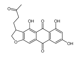 2,3-Dihydro-4,6,8-trihydroxy-3-(3-oxobutyl)anthra[2,3-b]furan-5,10-dione结构式