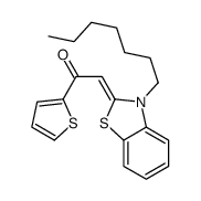 2-(3-heptyl-1,3-benzothiazol-2-ylidene)-1-thiophen-2-ylethanone结构式