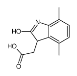 2-(4,7-dimethyl-2-oxo-1,3-dihydroindol-3-yl)acetic acid结构式