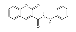 4-methyl-2-oxo-2H-1-benzopyran-3-carboxylic acid 2-phenylhydrazide Structure