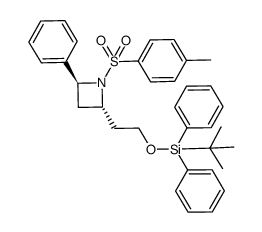 (2S,4S)-2-(2-(tert-butyldiphenylsilyloxy)ethyl)-4-phenyl-N-tosylazetidine Structure