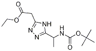 [5-(1-tert-Butoxycarbonylamino-ethyl)-4H-[1,2,4]triazol-3-yl]-acetic acid ethyl ester Structure