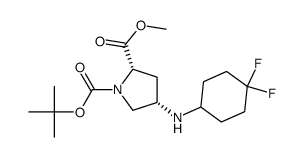 methyl (2S,4S)-1-BOC-4-[(4,4-difluorocyclohexyl)amino]pyrrolidine-2-carboxylate结构式