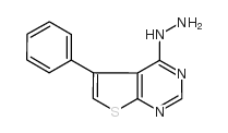 4-肼基-5-苯基噻吩[2,3-d]嘧啶结构式