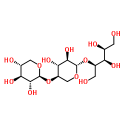 β-D-Xylopyranosyl-(1->4)-β-D-xylopyranosyl-(1->4)-D-xylitol Structure