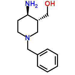 TRANS-4-AMINO-1-BENZYL-3-HYDROXYMETHYL PIPERIDINE structure