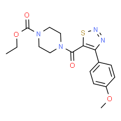 ethyl 4-{[4-(4-methoxyphenyl)-1,2,3-thiadiazol-5-yl]carbonyl}piperazine-1-carboxylate structure