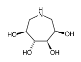 (3R,4R,5R,6S)-hexahydro-3,4,5,6-tetrahydroxy-1H-azepine结构式