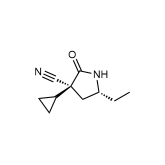 (3s,5r)-3-Cyclopropyl-5-ethyl-2-oxo-pyrrolidine-3-carbonitrile Structure