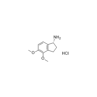 (R)-4,5-二甲氧基-2,3-二氢-1H-茚-1-胺盐酸盐结构式