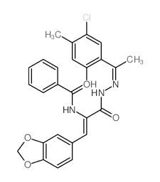 2-Propenoic acid,3-(1,3-benzodioxol-5-yl)-2-(benzoylamino)-,2-[1-(5-chloro-2-hydroxy-4-methylphenyl)ethylidene]hydrazide picture