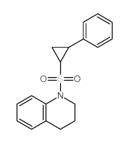 Quinoline,1,2,3,4-tetrahydro-1-[(2-phenylcyclopropyl)sulfonyl]-, trans- (8CI) Structure