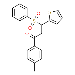 3-(phenylsulfonyl)-3-(thiophen-2-yl)-1-(p-tolyl)propan-1-one结构式