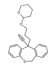 11-[3-(tetrahydro-2-pyranyloxy)propyl]-6,11-dihydrodibenzo[b,e]thiepin-11-carbonitrile结构式