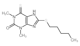 Uric acid, 1, 3-dimethyl-(8-pentylthio)-6-thio-结构式