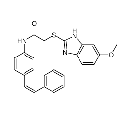 2-[(6-methoxy-1H-benzimidazol-2-yl)sulfanyl]-N-[4-[(E)-2-phenylethenyl]phenyl]acetamide Structure