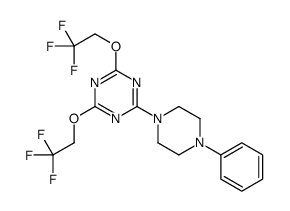 2-(4-phenylpiperazin-1-yl)-4,6-bis(2,2,2-trifluoroethoxy)-1,3,5-triazine结构式