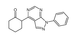 2-(1-phenylpyrazolo[3,4-d]pyrimidin-4-yl)cyclohexan-1-one Structure