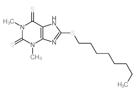 1H-Purine-2,6-dithione,3,9-dihydro-1,3-dimethyl-8-(octylthio)-结构式