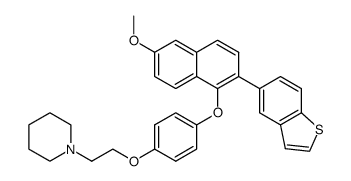 1-{2-[4-(2-benzo[b]thiophen-5-yl-6-methoxy-naphthalen-1-yloxy)-phenoxy]-ethyl}-piperidine结构式