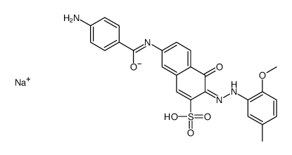 7-[(4-Aminobenzoyl)amino]-4-hydroxy-3-[(2-methoxy-5-methylphenyl)azo]-2-naphthalenesulfonic acid sodium salt结构式