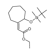 ethyl (Z)-2-(2-((tert-butyldimethylsilyl)oxy)cycloheptylidene)acetate结构式