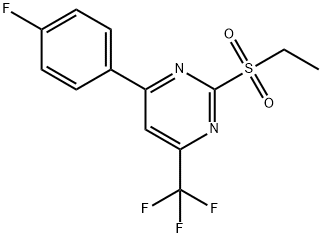 2-(ethylsulfonyl)-4-(4-fluorophenyl)-6-(trifluoromethyl)pyrimidine结构式