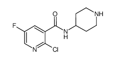 2-chloro-5-fluoro-N-(piperidin-4-yl)nicotinamide Structure