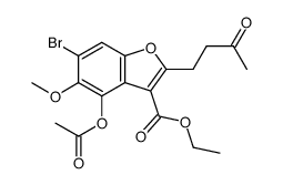 1-(3-carboethoxy-4-acetoxy-5-methoxy-6-bromobenzofur-2-yl)-3-butanone Structure