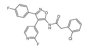 5-[2-(2-chlorophenyl)acetylamino]-3-(4-fluorophenyl)-4-(2-fluoropyridin-4-yl)isoxazole Structure