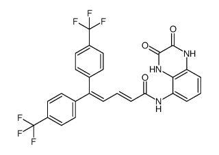 (E)-N-(1,4-dihydro-2,3-dioxoquinoxalin-5-yl)-5,5-bis[4-(trifluoromethyl)phenyl]-2,4-pentadienamide Structure