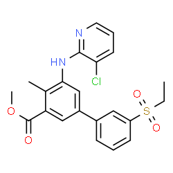 methyl 5-[(3-chloropyridin-2-yl)amino]-3'-(ethylsulfonyl)-4-methylbiphenyl-3-carboxylate结构式