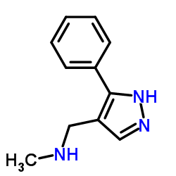 N-Methyl-1-(5-phenyl-1H-pyrazol-4-yl)methanamine结构式