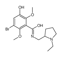 3-bromo-N-[(1-ethylpyrrolidin-2-yl)methyl]-5-hydroxy-2,6-dimethoxy-ben zamide结构式