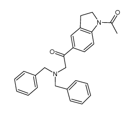 1-(1-acetyl-2,3-dihydro-1H-indol-5-yl)-2-[bis(phenylmethyl)amino]ethanone Structure