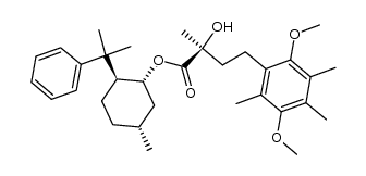 (2S)-4-(2,5-Dimethoxy-3,4,6-trimethylphenyl)-2-hydroxy-2-methylbutansaeure-[(1R,2S,5R)-5-methyl-2-(1-methyl-1-phenylethyl)cyclohexyl]ester结构式