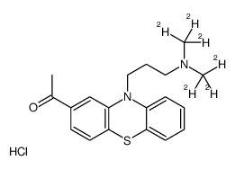 1-[10-[3-[bis(trideuteriomethyl)amino]propyl]phenothiazin-2-yl]ethanone,hydrochloride Structure