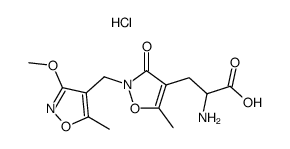 2-amino-3-(2-((3-methoxy-5-methylisoxazol-4-yl)methyl)-5-methyl-3-oxoisoxazolin-4-yl)propionic acid hydrochloride Structure