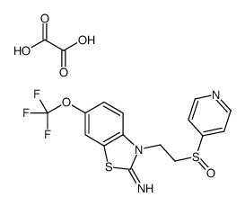 oxalic acid,3-(2-pyridin-4-ylsulfinylethyl)-6-(trifluoromethoxy)-1,3-benzothiazol-2-imine Structure