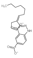 Cyclopentanone,2-heptylidene-, 2-(2,4-dinitrophenyl)hydrazone structure