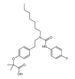 2-[4-[2-[(4-fluorophenyl)carbamoyl-heptylamino]ethyl]phenoxy]-2-methylpropanoic acid Structure